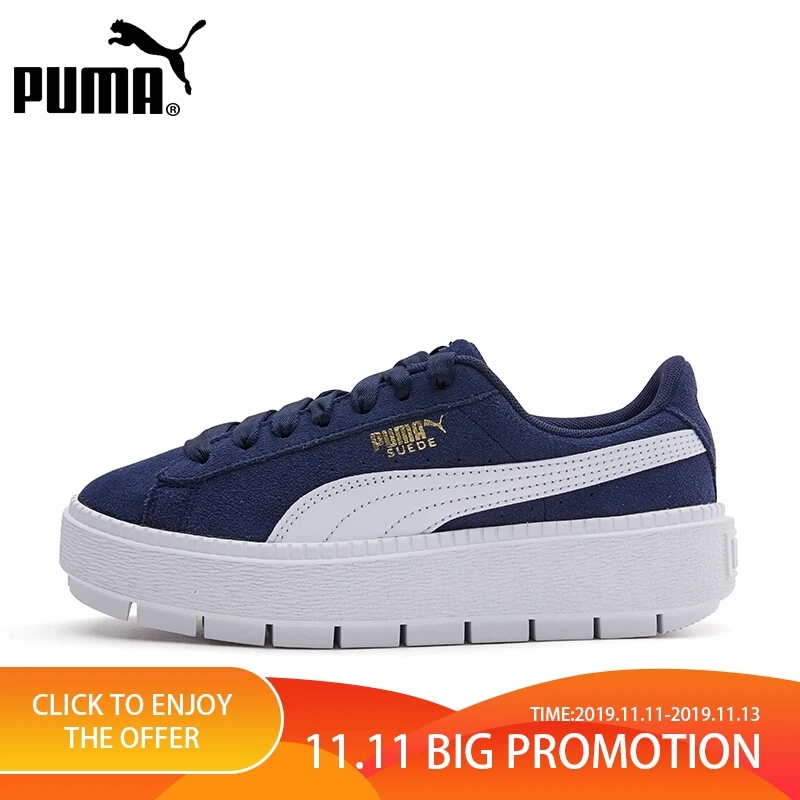 

PUMA Platform Trace Women's Skateboarding Shoes Original Authentic Spring Multicolor High Heel Bottom 2019 New Arrival 36798001