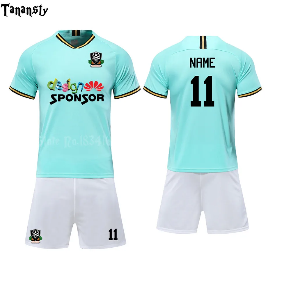 Soccer Training Suit Men Customize Youth Soccer Jersey Blank Sport Kit Blank Uniform Print Professional Clothing Short Sleeve
