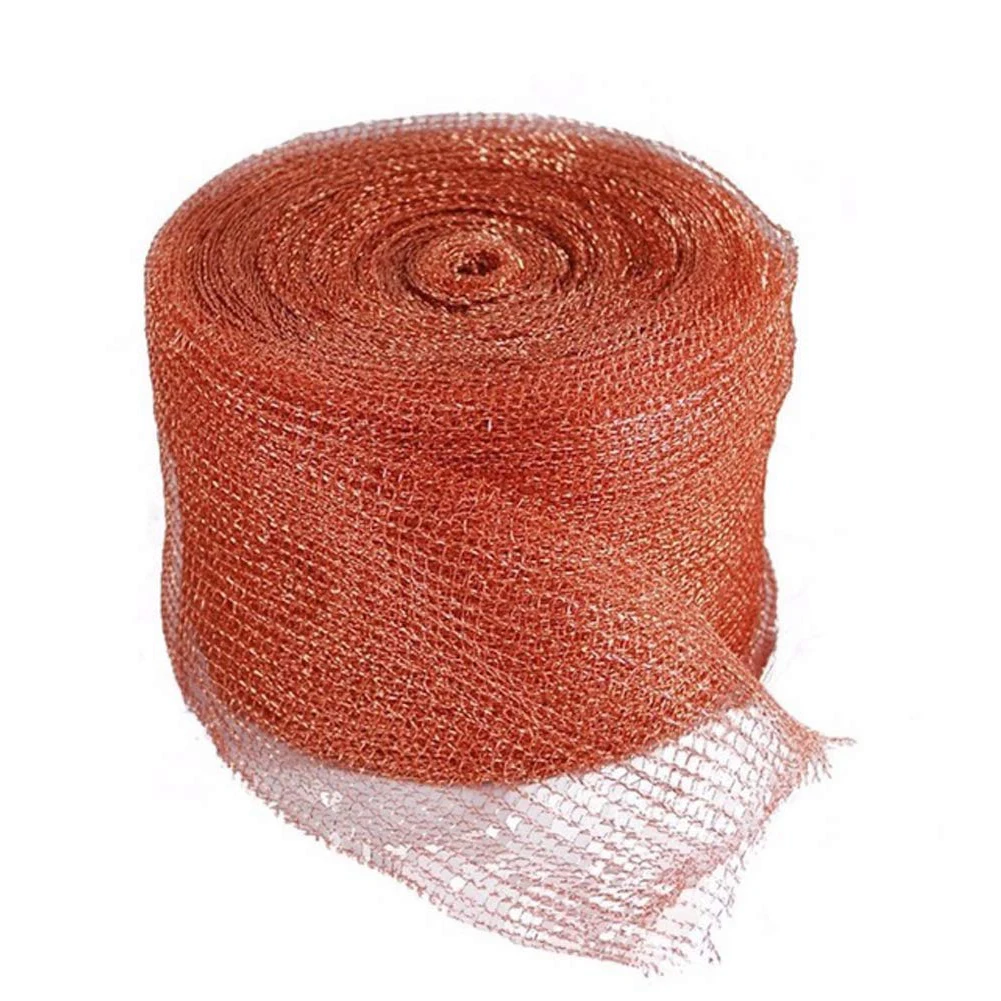 

Knitted Copper Mesh For Bat/Mouse Copper Blocker Stopper Copper Mesh Scrubber Pipeline Barrels Clean, Gap Filling Fill DIY