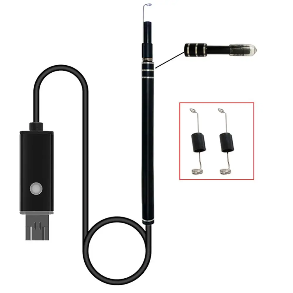 2 в 1 USB для чистки ушей 5,5 мм эндоскоп HD 0.3MP визуальный ушной крючок с мини-камерой 6 светодиодный фонарь IP67 водонепроницаемый инструмент для чистки ушей