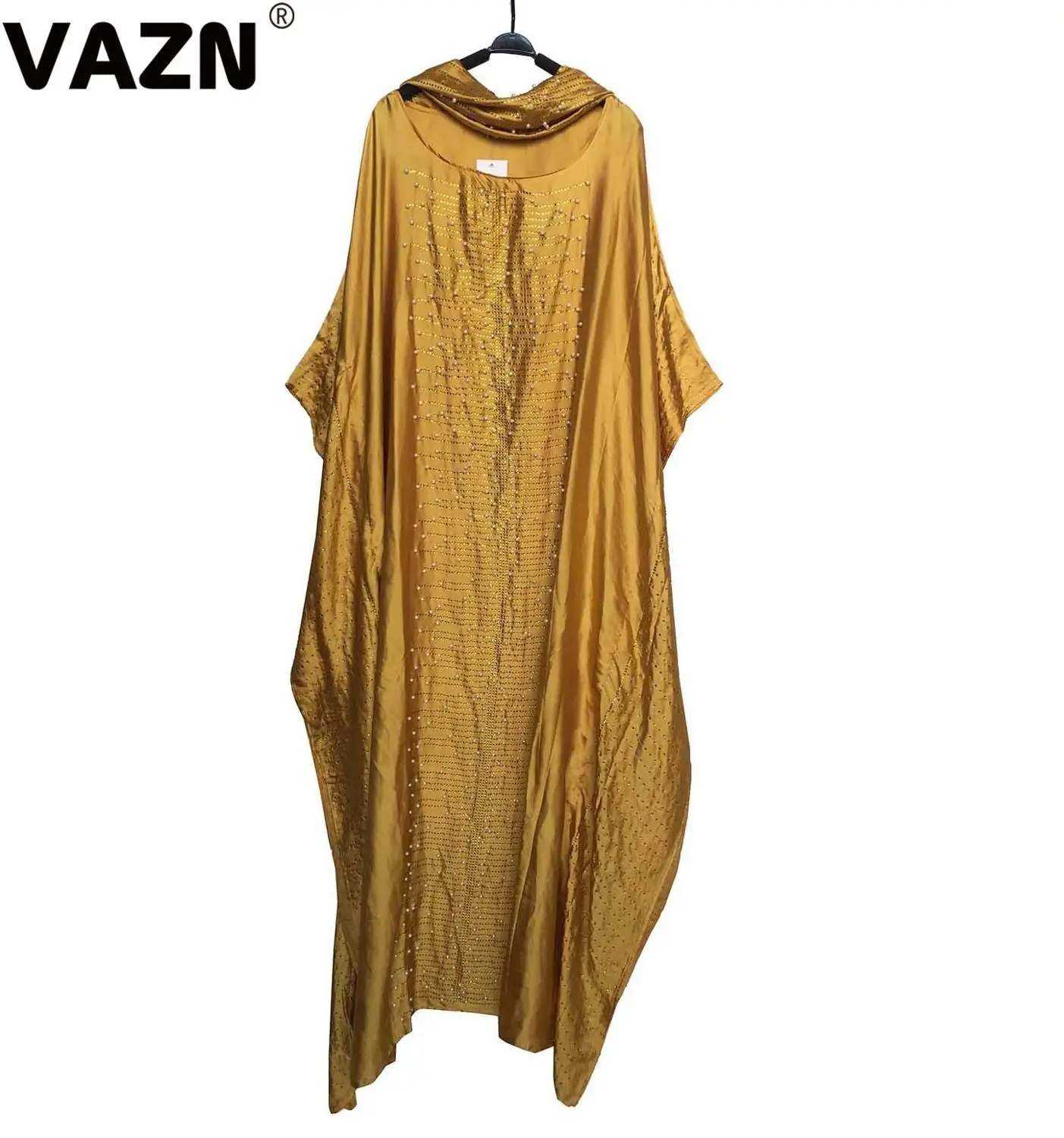 VAZN, Осенние, свободные, все размеры, вечерние, в винтажном стиле, для ночного клуба, сексуальные, тонкие, для молодых девушек, платье, прямое, с длинным рукавом, женское платье - Цвет: Золотой