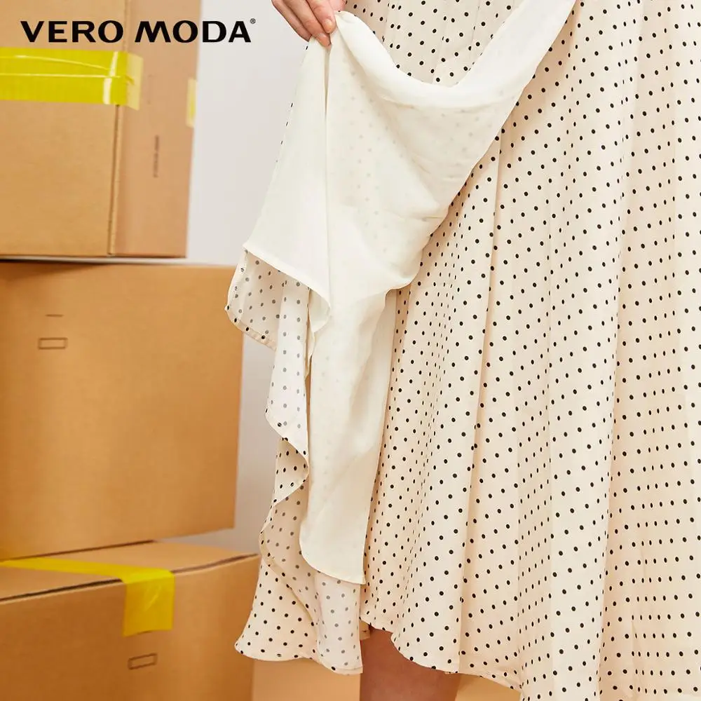 Новое плиссированное платье с длинными рукавами принтом Vero Moda | 31937D514|Платья|