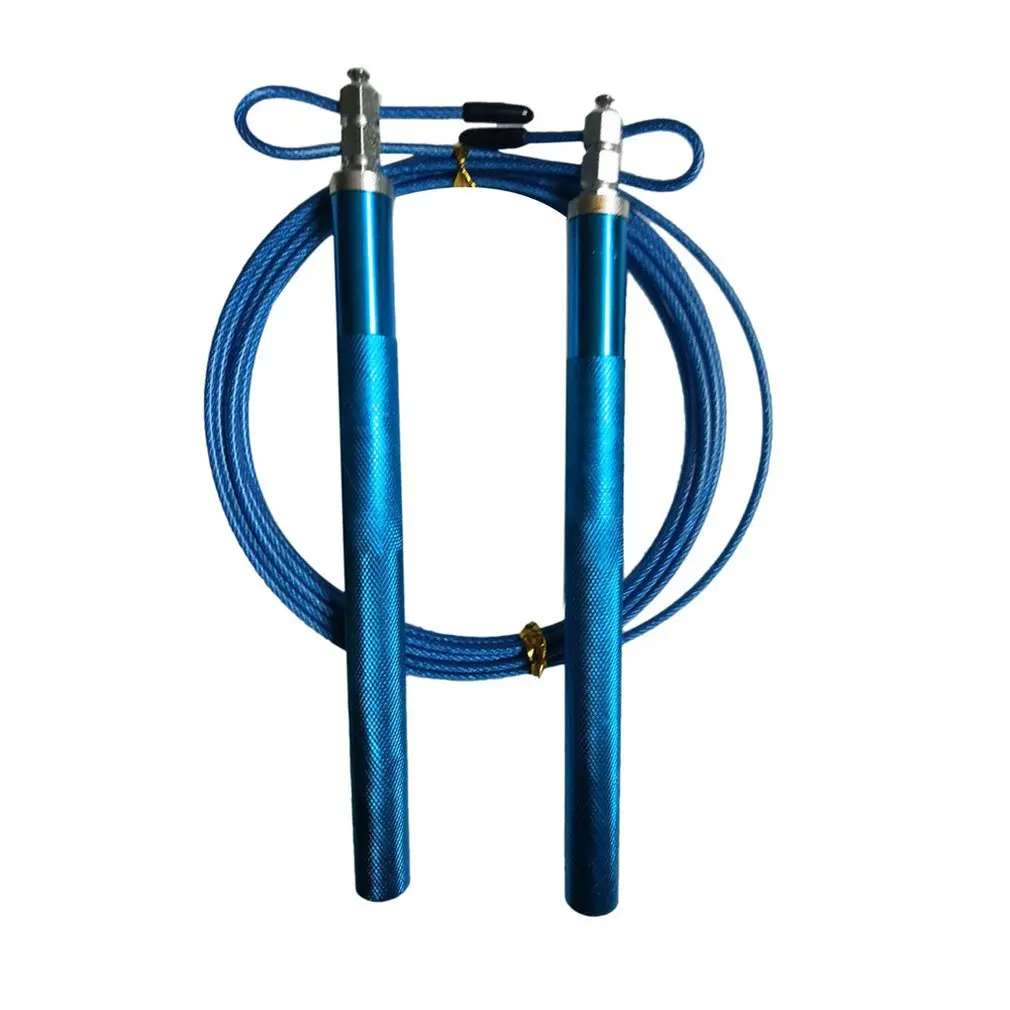 3 метра Опора Скакалка для фитнеса Профессиональная Скакалка для прыжков двойная игра с алюминиевой ручкой - Цвет: Синий