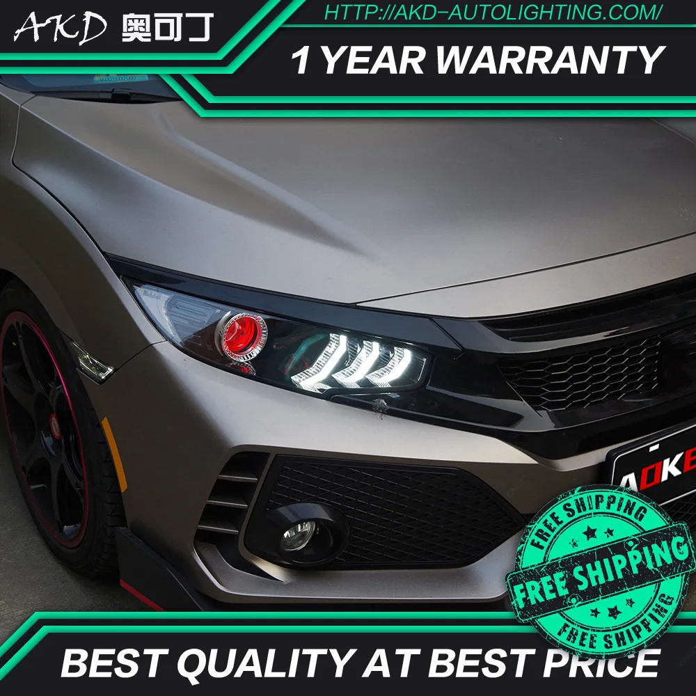 АКД автомобильного тюнинга фар для Honda CIVIC X G10 MK10 светодиодные фары DRL