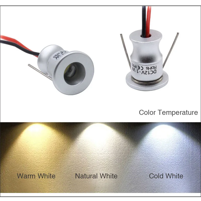 4 шт./лот супер мини Точечный светильник DC12V 1 Вт Светодиодный утопленные потолочные светильники IP65 очень маленький лестничный шкаф Точечный светильник с отверстием D15mm