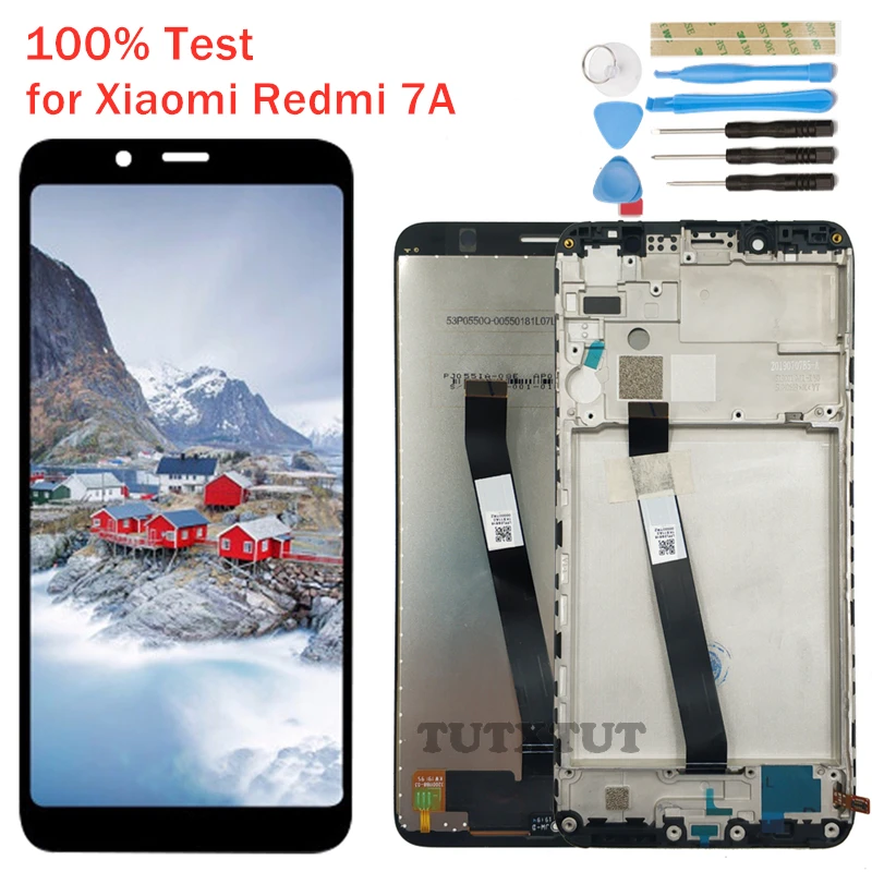 Для Xiaomi Redmi 7A рамка ЖК-дисплея сенсорный дигитайзер в сборе для XiaomiRedmi 7A ЖК дисплей сенсорный экран Запчасти для ремонта