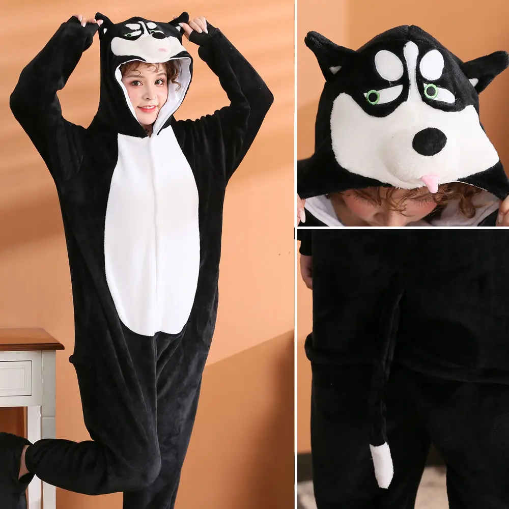 Kigurumi Pika Rat Bear Lion Fox Sheep Panda Shiba Inu Siberian Husky Panther Rabbit Carrot Adult's Animal Onesie Pajamas