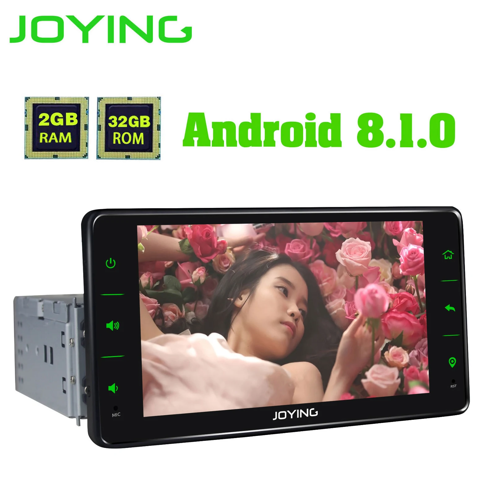 Top JOYING 1 din android 8.1 car radio gps android radio with bluetooth head unit 6.2 inch screen 2GB RAM 8 CORE rear view camera 3