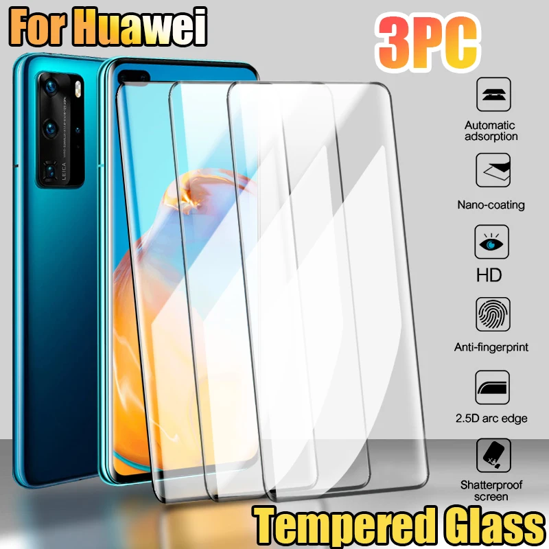Закаленное стекло для Huawei P30 P40 Lite P20 Pro защита экрана Mate P 20 30 умная полная обложка