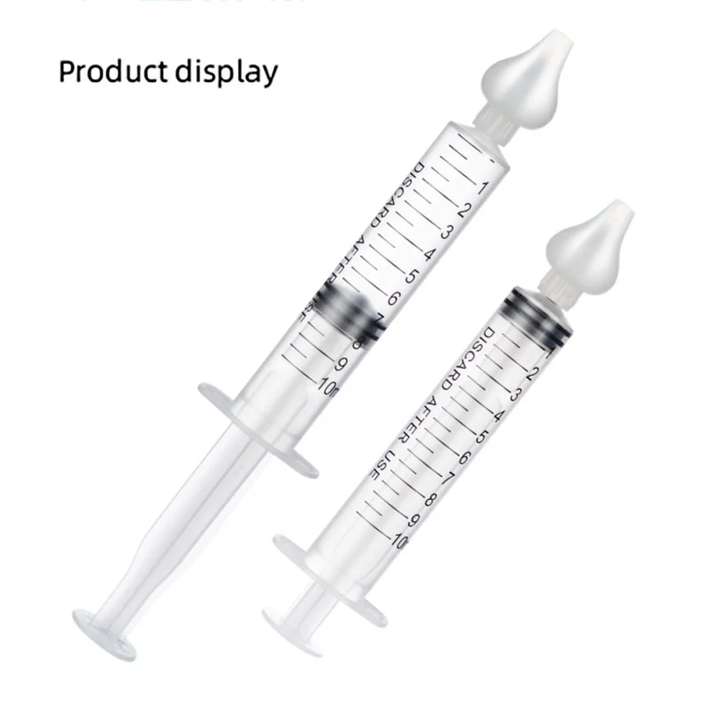New 2Pcs Needle Tube Nasal Aspirator Baby Care Nasal Aspirator Cleaner 10ML Baby Rhinitis Washer