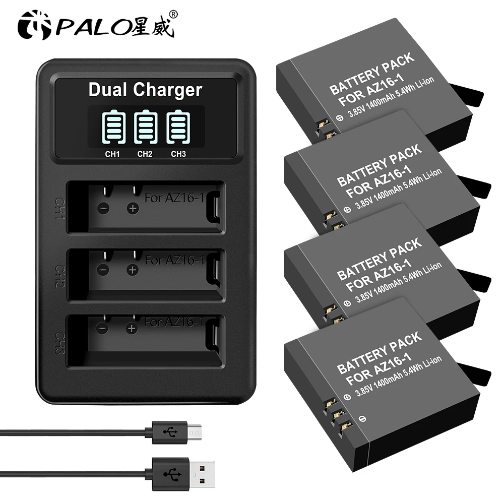 Palo Az16-1 Az16-2 Batteria Per Xiaoyi Yi 2 4K Lite Yi 360 Vr Macchina Fotografica Di Azione Per Xiaomi Yi Ii Yi 4K 4K + Batteria