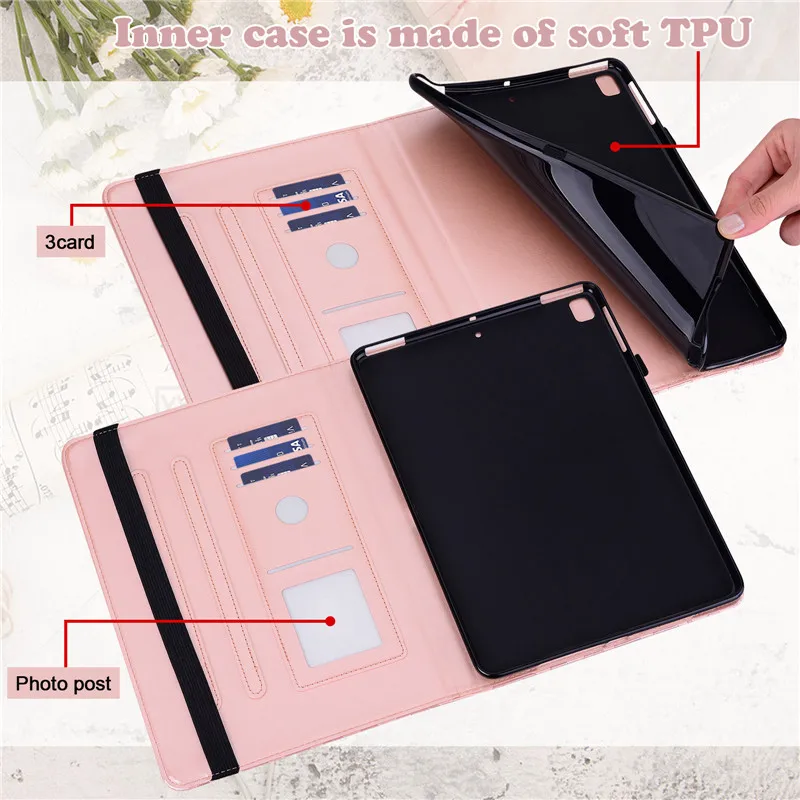 tablette funda pour samsung galaxy tab cas mignon cerf portefeuille smart cover pour coque galaxy tab sm cas