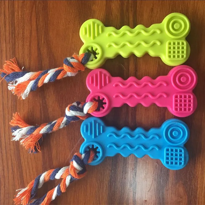 Cuerda de hueso de juguete para entrenamiento, juguete interactivo para perros y mascotas, estrella de goma Natural, forma de pentagrama duradero, juguete para perros pequeños