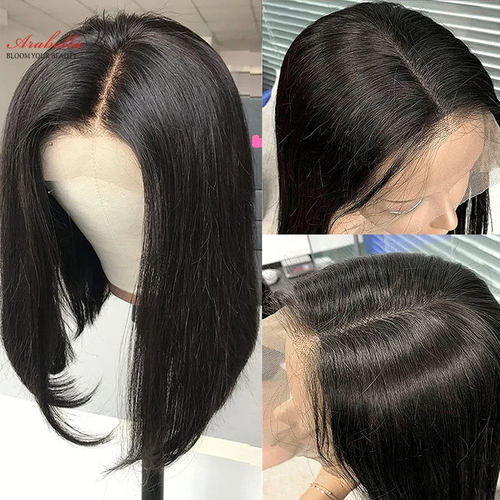 13x5x2 Lace Front Bob Wigs Peruvian Lace Wig Short Bob Wig 100% Human Hair Wigs Pre plucked With Baby Hair Arabella Bob Wig