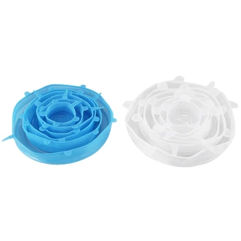 

12 Pack Silicone Stretch Lids,Durable Expandable Food Saver Cover for Bowel Bakeware Dish Jar Food Container