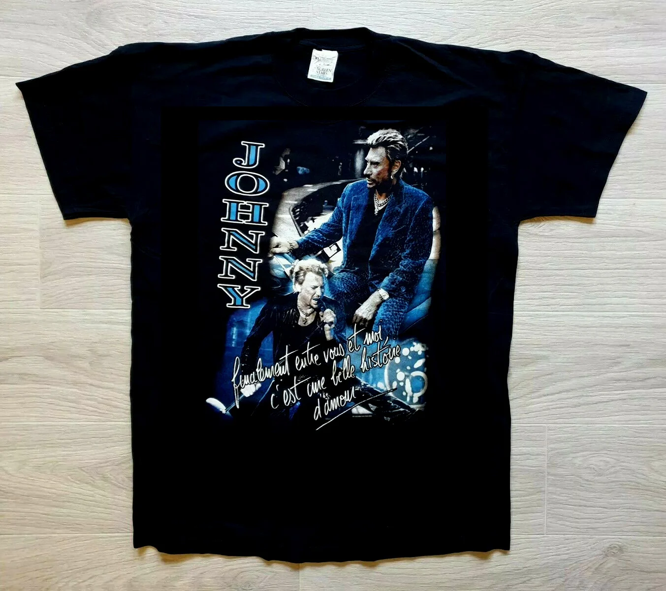 Johnny Hallyday/винтажная редкая футболка 2001 в западном стиле Летние Стильные Модные