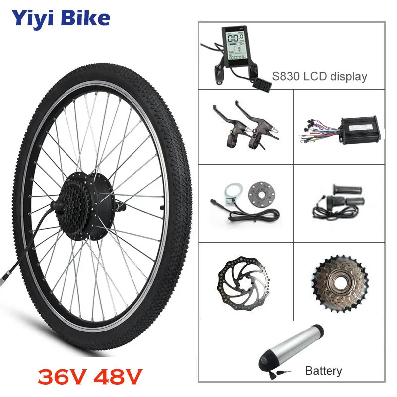 36V/48V Electric Bicycle Motor 20/26/700C Wheel E-bike Conversion Modified Kit 