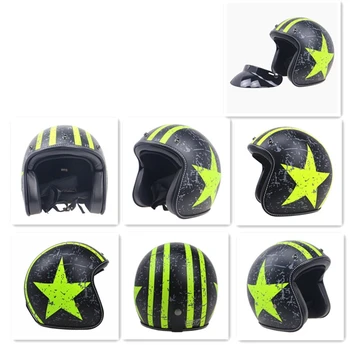 

Vintage Cafe Racer 3/4 Open Face Helmet Light Weight Motorcycle Moto Casco DOT Approved Capacete Motociclismo