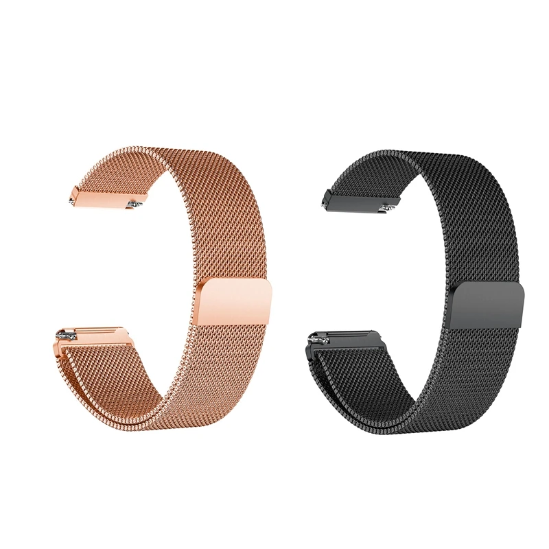 2 шт ремешок из нержавеющей стали для Fitbit Versa, ремешок для спортивных часов, сменный Миланский ремешок с магнитной застежкой, ремешок для наручных часов, розовое золото и