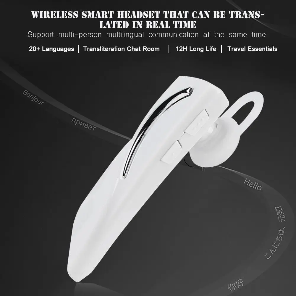 Bluetooth беспроводной переводчик наушники с ушным крючком крышка 28 язык Поддержка вкладыши