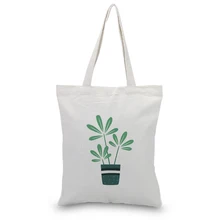 Серия "растения" Сумка-тоут на заказ Печать текстовый логотип ежедневное использование сумки DIY Экологичная многоразовая Для Покупок Сумка переработка