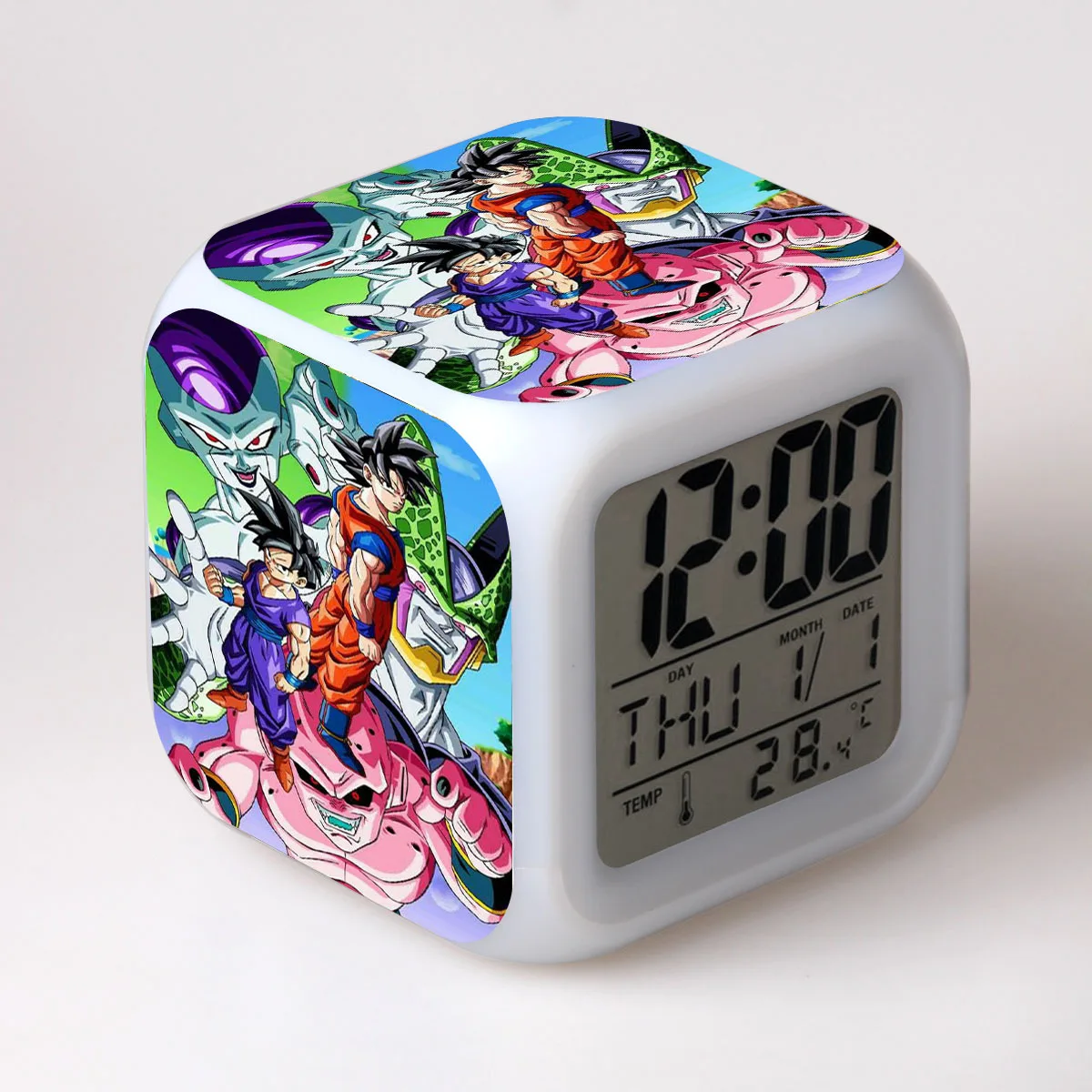 Аниме Dragon Ball Фигурки игрушки красочная вспышка цифровой будильник светодиодное украшение игрушки для рождественских подарков