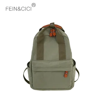 

Canvas backpack shool bag brand women Teenager Girl Student large big capacity shoulder bags green black pink backpack 2020 new