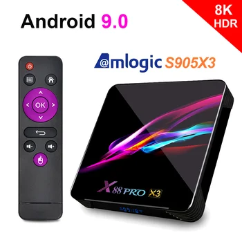 

X88 PRO X3 Android 9.0 TV Box 4GB RAM 64GB 32GB Amlogic S905X3 Quad Core 1080p 4K Google Voice Assistant 2G 16G Set Top Box TV