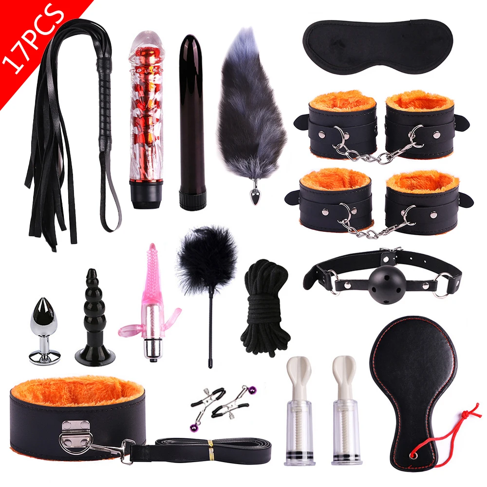 Set bondage bdsm con manette pinze per capezzoli frusta e bavaglio_voghion.com