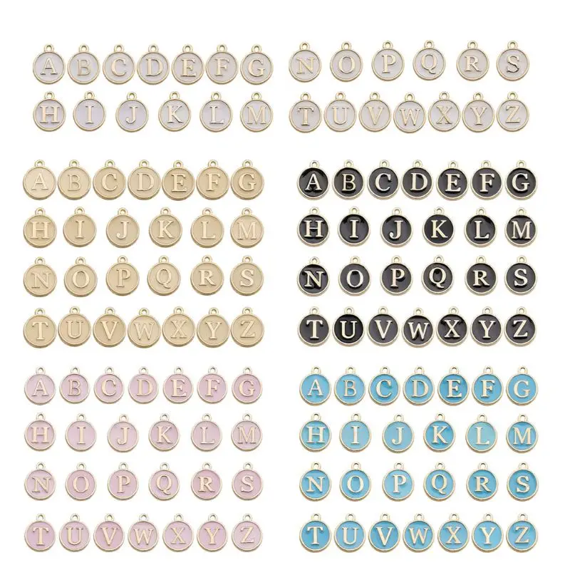 26pcs Alphabet Letter Enamel Charms Double Sided Initial Pendant A Z Alphabet Charm For Necklace Bracelet Jewelry Making Jewelry Findings Components Aliexpress