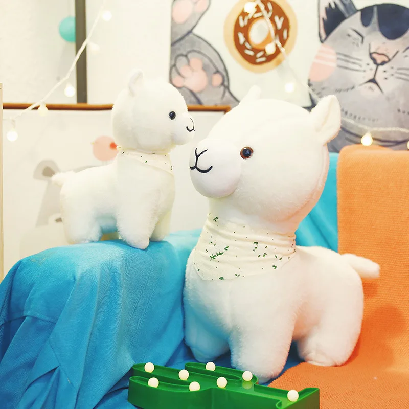 25cm Cute Scarf Alpaca Plush Toy Baby Kids Appease Sleeping Pillow Doll Animal Stuffed Lama Soft 5