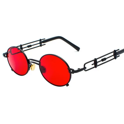C03 Black Red RUGIADA новые роскошные женские мужские солнцезащитные очки в стиле стимпанк Панк боковой щит ретро круглые солнцезащитные очки Gafas RA2038 - Цвет линз: C03 Black Red