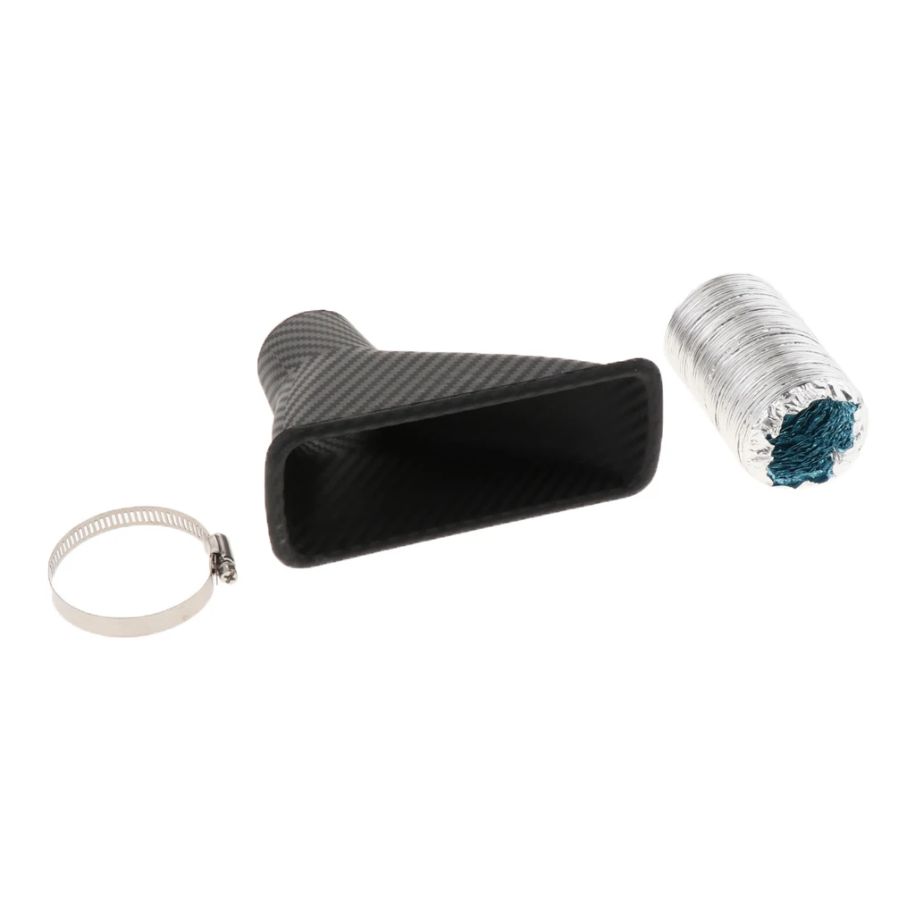 Car Bumper  Air Intake Trim Grille Mount Pipe Funnel Clamp Carbon Look