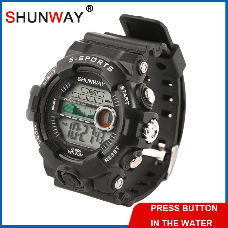 

Men Watches Multi Function Military Sports LED Dual Movement man watch men digital watch waterproof relogio digital