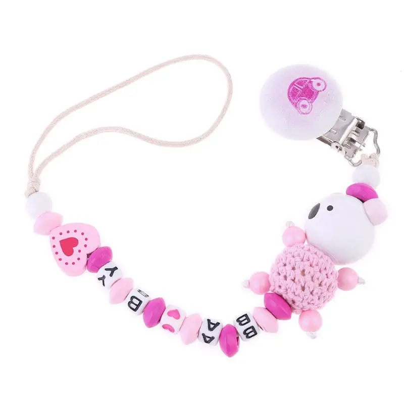 Koala детская пустышка с цепью на зажиме буквенным принтом противоосенняя для