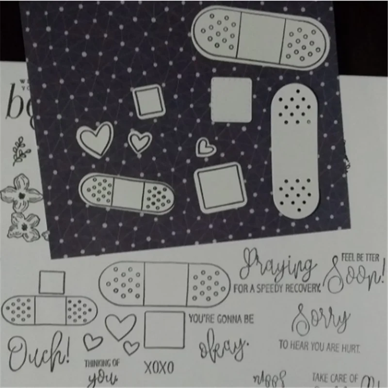 

Eastshape Band Aid Clear Stamps and Dies 2019 for Card Making Scrapbooking Card Album Stencil Cutting Die Stamp Sets with Dies