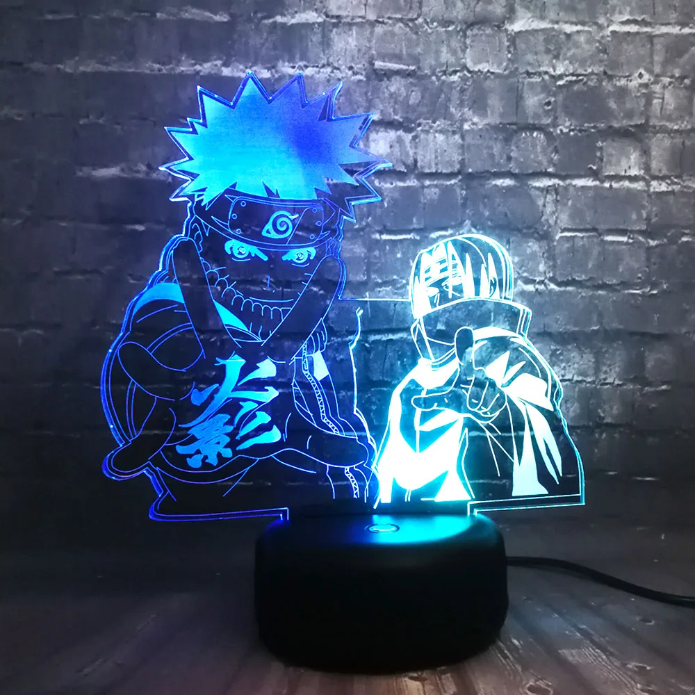 Uzumaki Наруто Япония аниме тема блеск светодиодный Декор 3D Лава Смешанные 7 цветов раздевалка Ночная Атмосфера свет праздник друг ребенок подарок игрушка