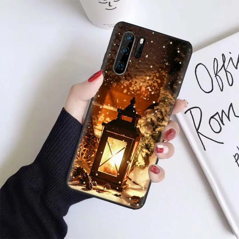 Рождественский черный чехол для huawei mate 30 20 10 P30 P20 P10 Pro Lite P Smart Z мягкий чехол для телефона