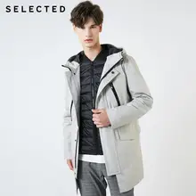 Отборная Мужская парка средней длины, зимняя куртка с капюшоном на утином пуху, одежда S | 419112512