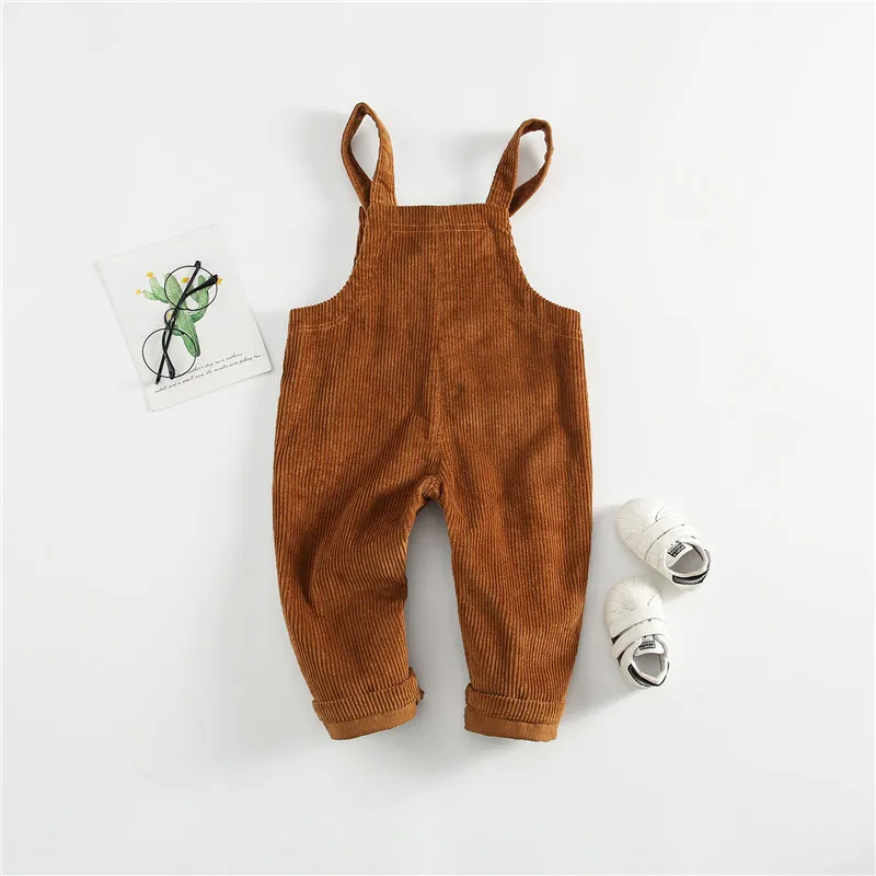 

[Micro] CHILDREN'S Pants Small CHILDREN'S Corduroy Suspender Pants Men And Women Baby Spring And Autumn Seven-Button Suspender T