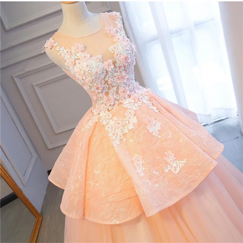 Это Yiya свадебное платье Элегантные аппликации Robe De Mariee с круглым вырезом Свадебное платье плюс размер длинное свадебное бальное платье CH135