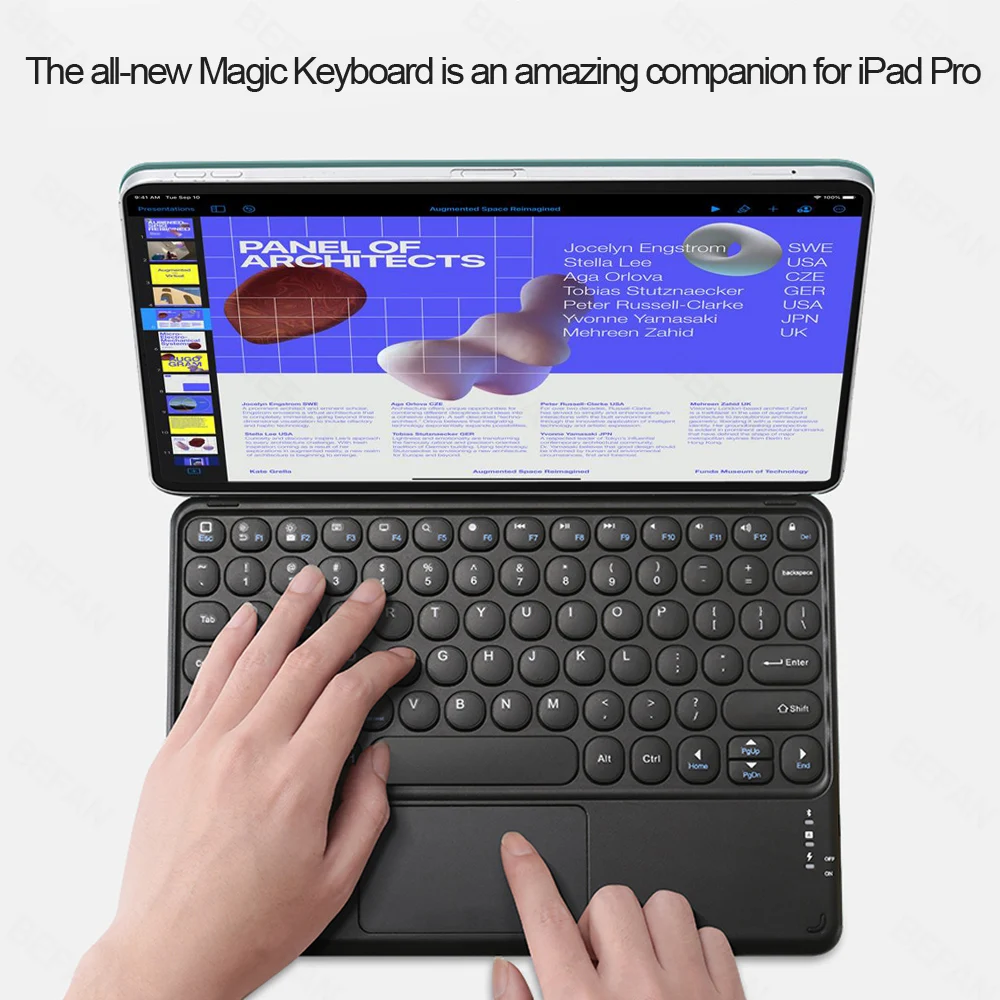 Teclado Touchpad Bluetooth Mágico Capa Magna Magnética Capa para Ipad Pro 12.9 2023 m1 2023 Ipad Pro 11 2023 Air ° 10.9 2023 - Imagem 3