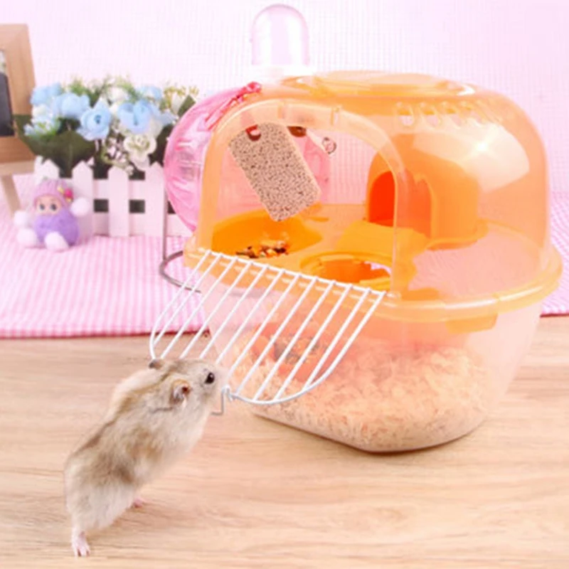 

Portable Double-Deck Plastic Hamster Cage Small Animals Out Of The Box Creative Hamster bed Pet Carrying Cage