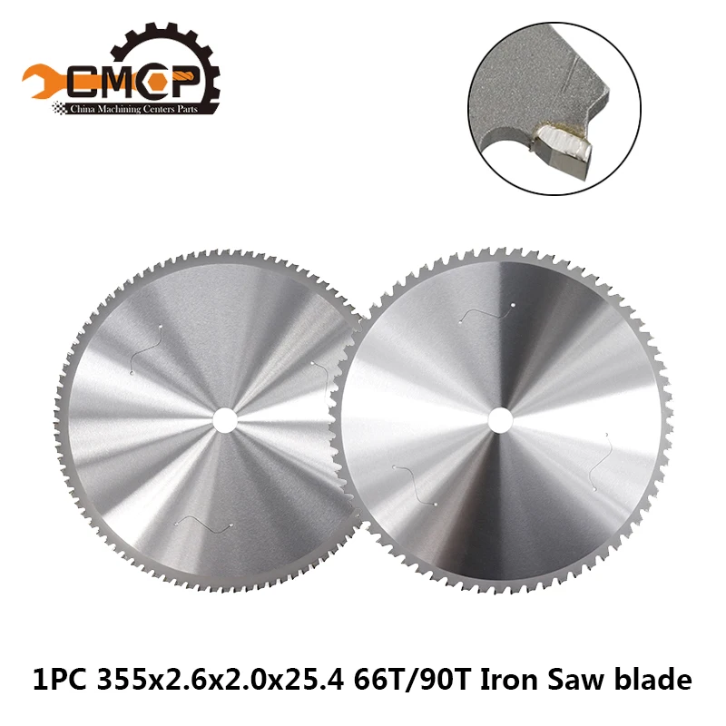 

1pc 355x2.6x2.0x25.4mm Circular Saw Blade For Aluminum Iron Steel Metal 66T/90T Iron Saw Blade Carbide Cutting Disc Power Tools