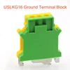 10Pcs Ground Terminal Blocks USLKG16 DIN Rail Screw Terminal Blocks UK-16N Yellow Green Earth Morsettiera Wire Connector 16mm2 ► Photo 2/5