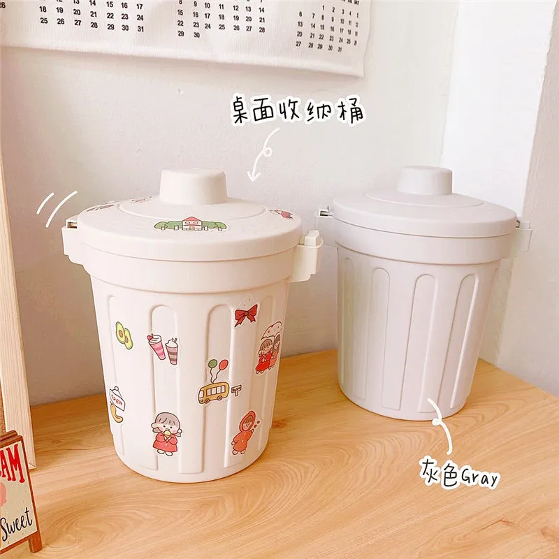

W&G Desktop Dustbin Creative Small Trash Can Bedroom Lovelysundry Organize Storage Box Nordic Household Accessories