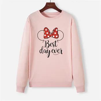 

New Headband Print Women Hoodie Long Sleeve Pullover Pink Sweatshirt O-NECK Shirt Women Clothes Hoodies Rave Festival Clothing