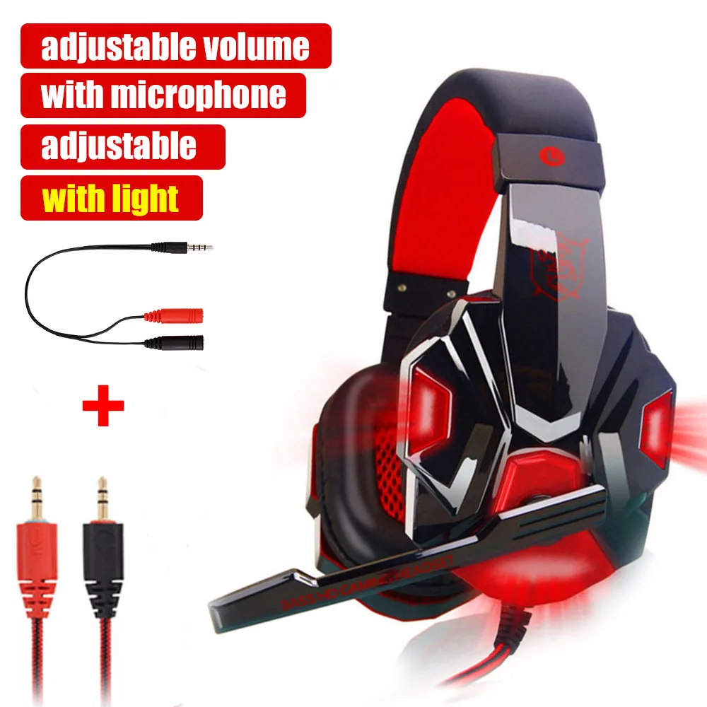 G2000 G9000 Gaming Headsets Big Headphones with Light Mic Stereo Earphones Deep Bass for PC Computer Gamer Laptop PS4 New X-BOX