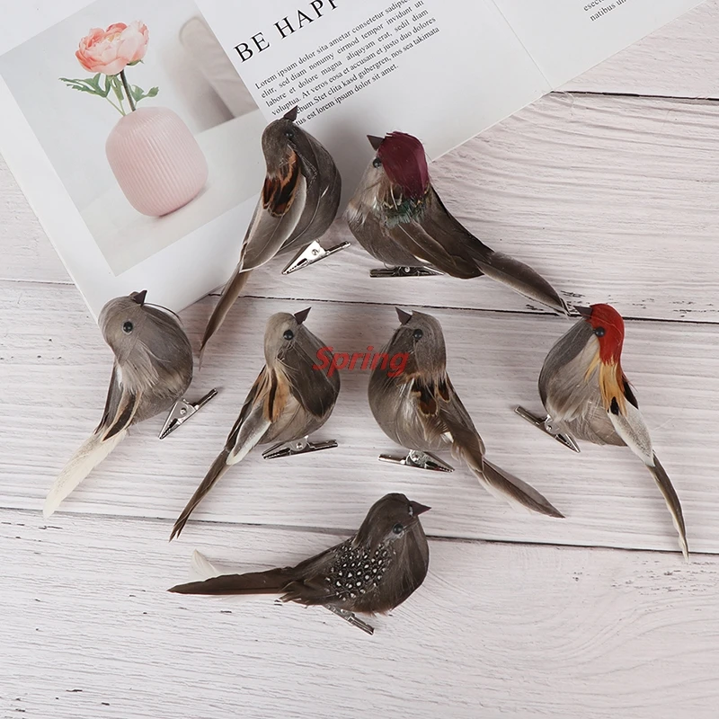Randomly DIY Artificial Bird Foam Vivid Feather Mini Tit Crafts Bird Simulation Model 1Pcs For Family Store Garden Decoration ornament crafts miniature ornament feather bird figurines miniature figurines