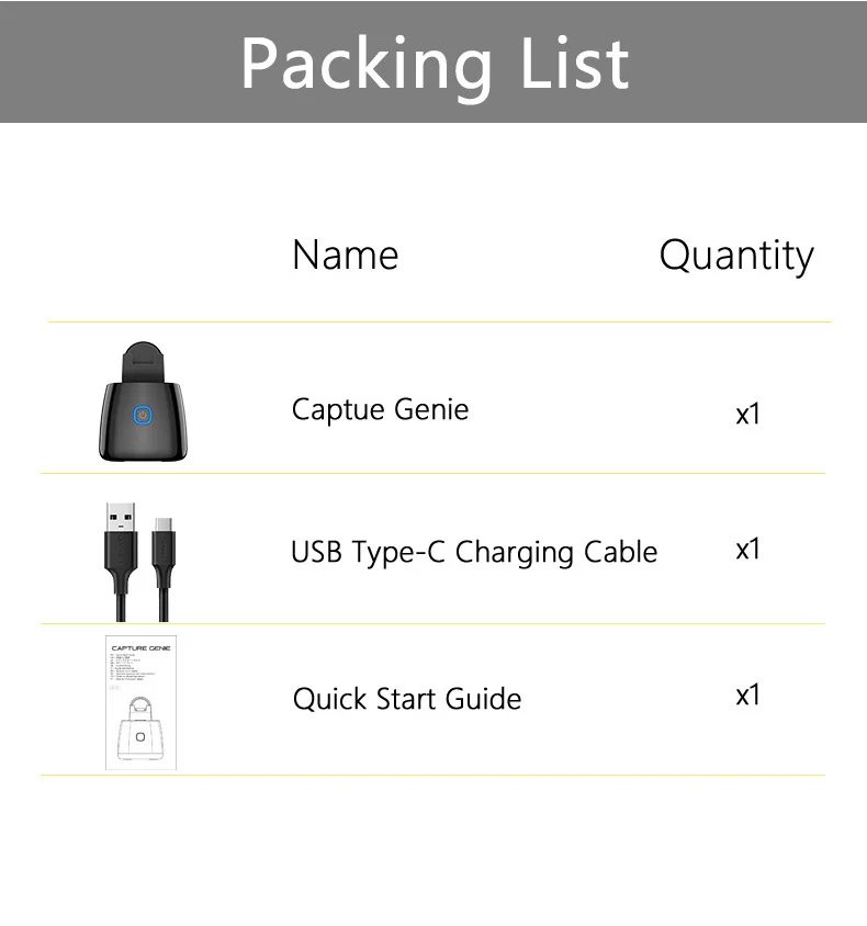 Capture Genie Rechargeable 360 Rotation Face tracking Selfie Stick Tripod Object Tracking Holder Camera Gimbal for Vlog Video